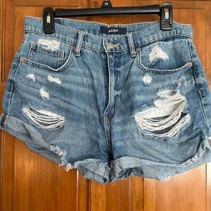 Aeropostale Distressed Denim Mom Shorts